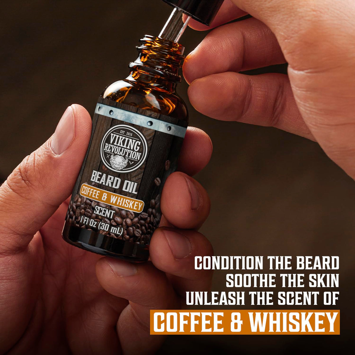 Viking Revolution Beard Balm tin with Coffee Whiskey scent