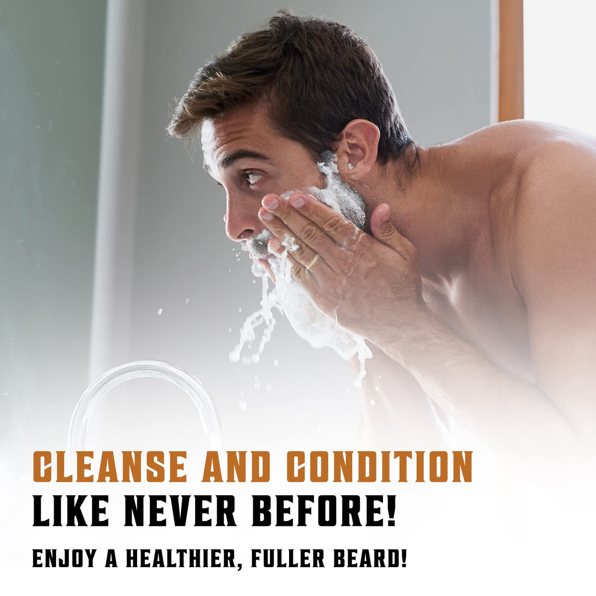 Viking Revolution Beard Conditioner being applied to beard