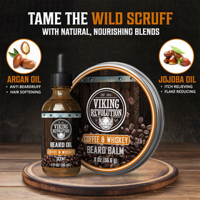 Viking Revolution Beard Oil application on beard