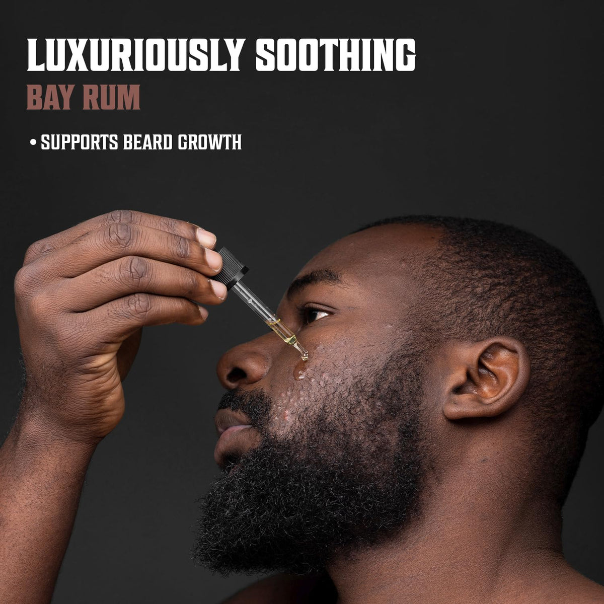Viking Revolution Beard Oil Bay Rum application on beard