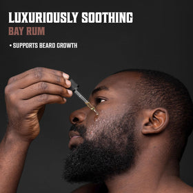 Viking Revolution Beard Oil Bay Rum application on beard