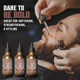 Viking Revolution Beard Oil Bay Rum bottle close-up