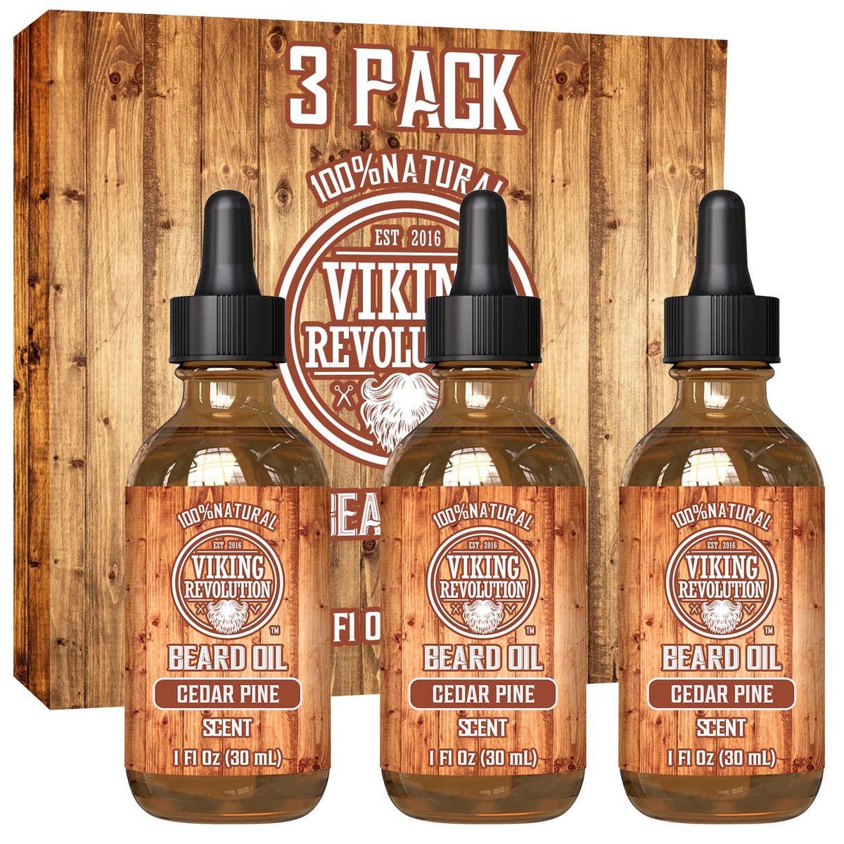 Viking Revolution Beard Oil Cedar and Pine 1 fl oz front view