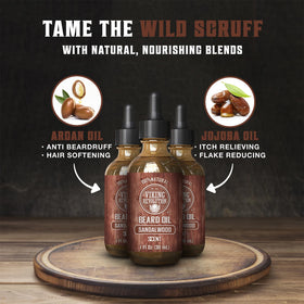 Viking Revolution Beard Oil Sandalwood packaging