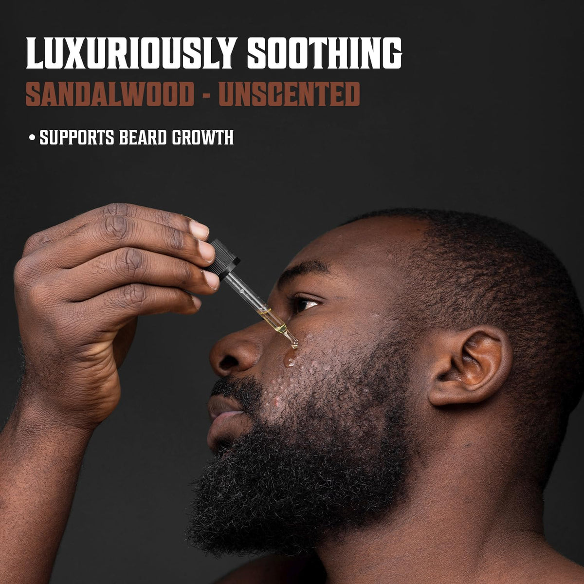 Viking Revolution Beard Oil Sandalwood & Unscented application on beard