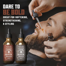 Viking Revolution Beard Oil Sandalwood & Unscented bottle close-up