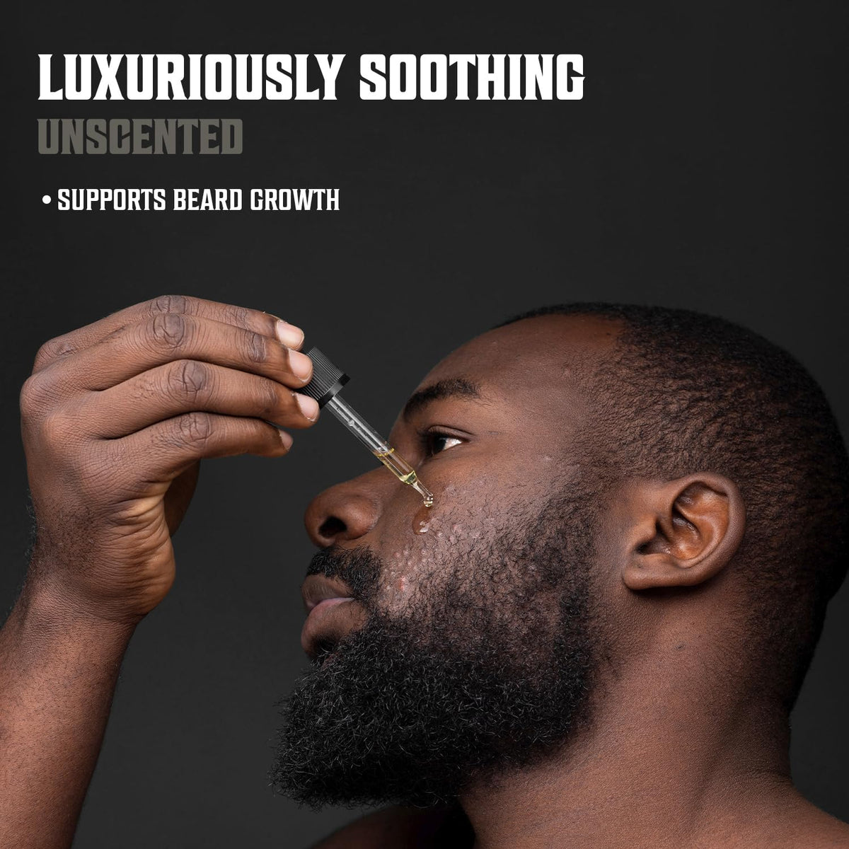 Viking Revolution Beard Oil Unscented application on beard