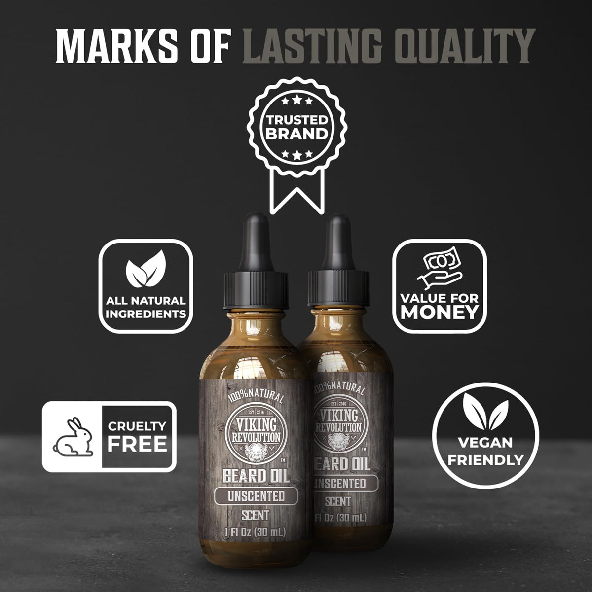 Viking Revolution Beard Oil Unscented dropper close-up