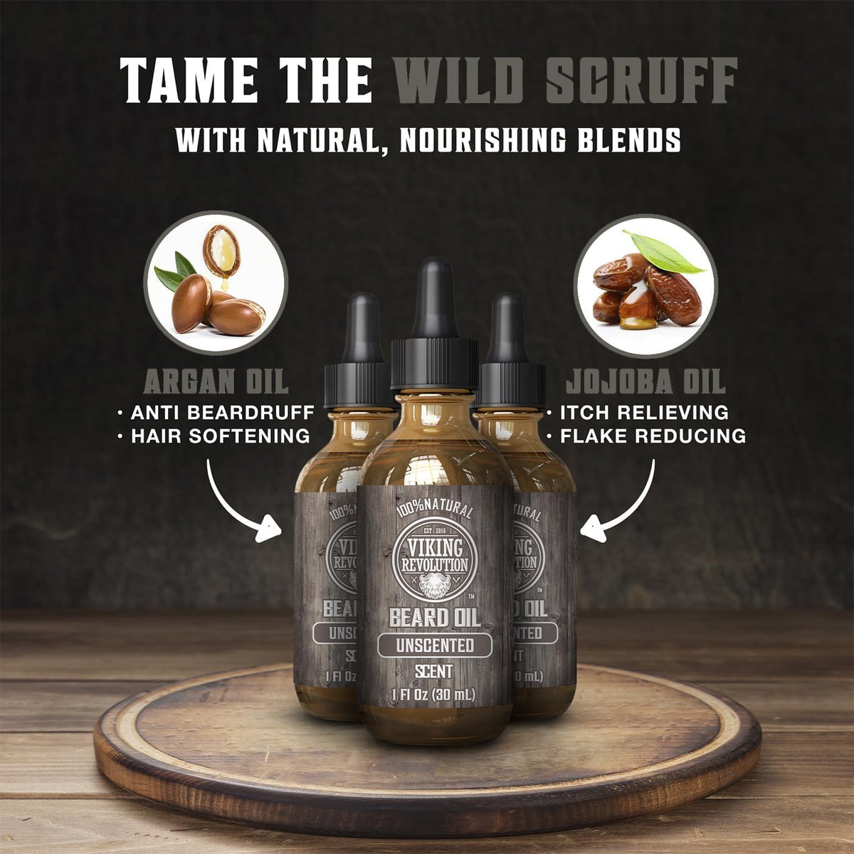 Viking Revolution Beard Oil Unscented packaging