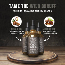Viking Revolution Beard Oil Unscented packaging