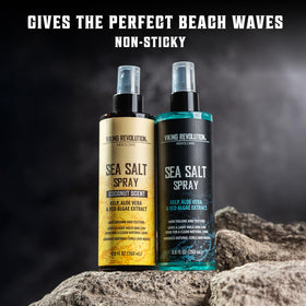 Viking Revolution Hair Sea Salt Spray 2-Pack lifestyle shot on a bathroom shelf