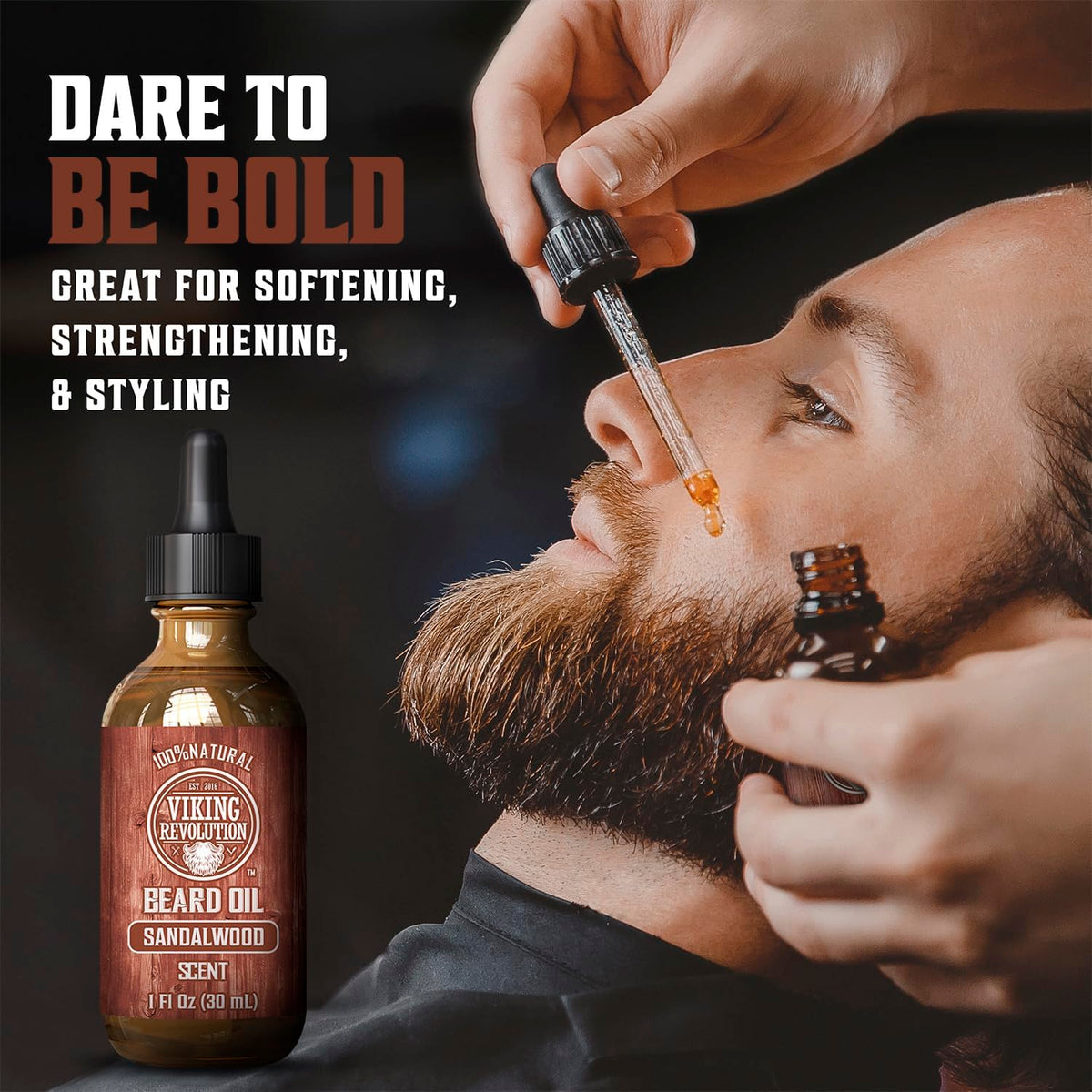 Viking Revolution products displayed with grooming tools