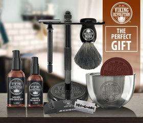Viking Revolution Safety Razor with blades displayed