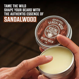 Viking Revolution Sandalwood Beard Oil bottle with label