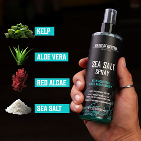 Viking Revolution sea salt spray bottle with label