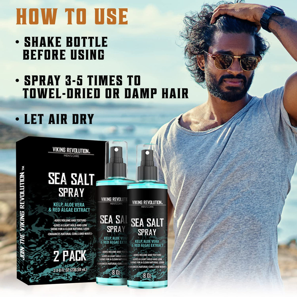 Viking Revolution Sea Salt Spray for Men packaging