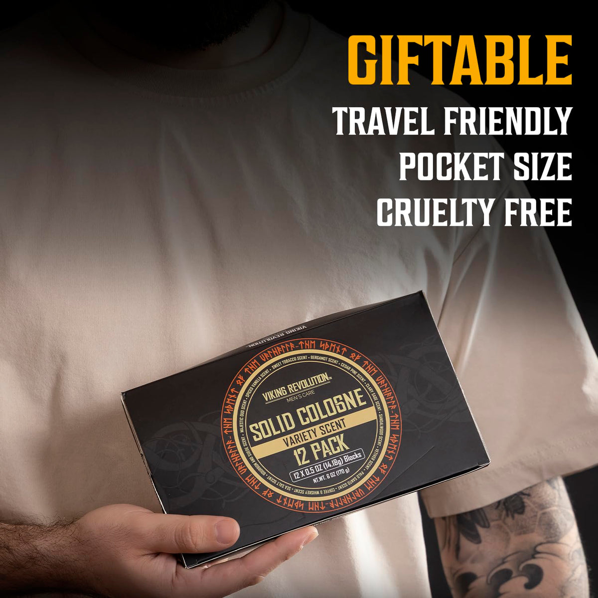 Viking Revolution Solid Cologne travel size tin in a pocket