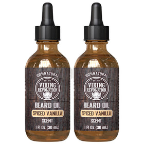 Viking Revolution Spiced Vanilla Beard Oil close-up of bottle