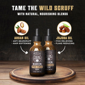 Viking Revolution Spiced Vanilla Beard Oil with dropper top