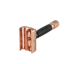 Vikings Blade Double Edge Razor in use during shaving
