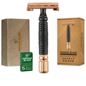 Vikings Blade Double Edge Safety Razor front view with luxury case