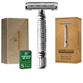 Vikings Blade Double Edge Safety Razor front view with luxury case