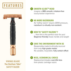 Vikings Blade Double Edge Safety Razor side view showing blade