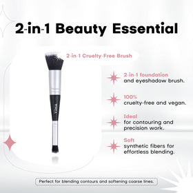 Vima Dual Ended Makeup Brush showing dense flat foundation brush head