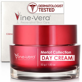 Vine Vera Merlot Day Cream 1.83 Oz front view in glass jar