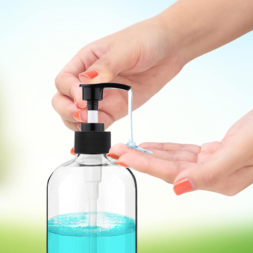 Vioetry pump dispenser bottle side view showing pump head