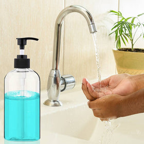 Vioetry pump dispenser bottles displayed on a kitchen counter
