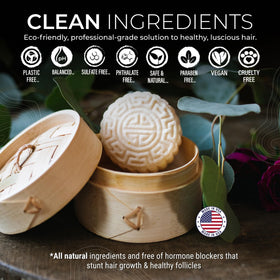 Viori Shampoo and Conditioner Bars displayed on a bathroom counter