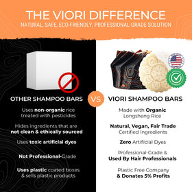 Viori Shampoo Bar with rice water ingredients