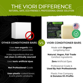 Viori Strengthening Conditioner Bar beside Hidden Waterfall Shampoo Bar