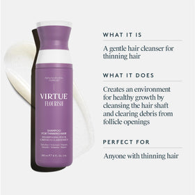 VIRTUE Flourish Shampoo 300g back view showing ingredients