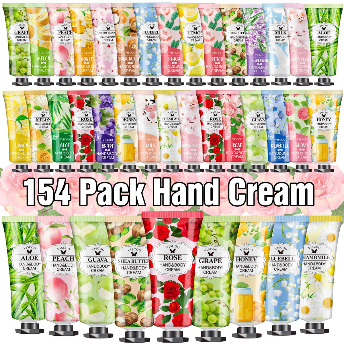 VISCOO 154 Pack Hand Cream Gift Set assorted fragrances