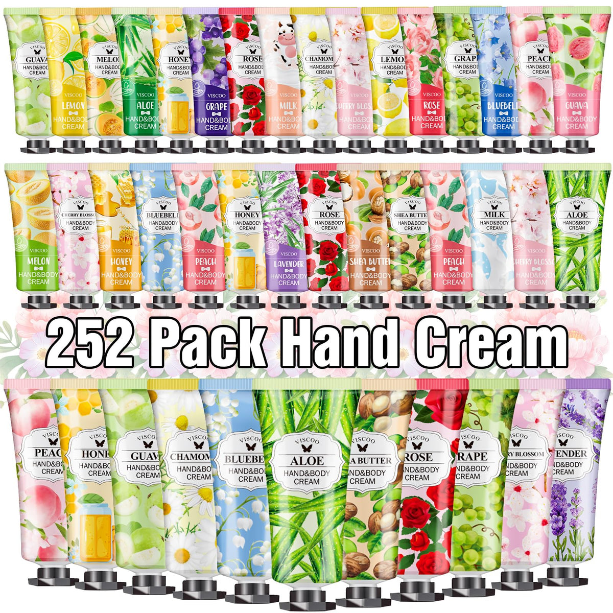 VISCOO 252 Pack Hand Cream Gift Set with assorted fragrances