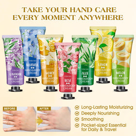 VISCOO hand cream gift set displayed with floral background