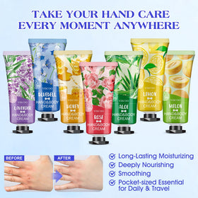 VISCOO hand cream set displayed with floral background