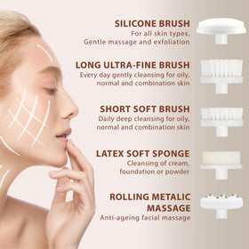 VISOFO Facial Cleansing Brush Amethyst side view showing 360° rotation feature