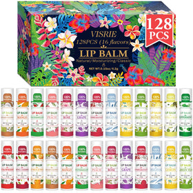 VISRIE 128 Pack Lip Balm featuring 16 different flavours