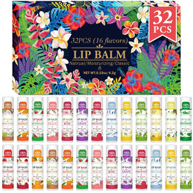 VISRIE 32 Pack Lip Balm assorted flavours front view