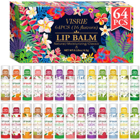 VISRIE 64 Pack Lip Balm with assorted flavours front view