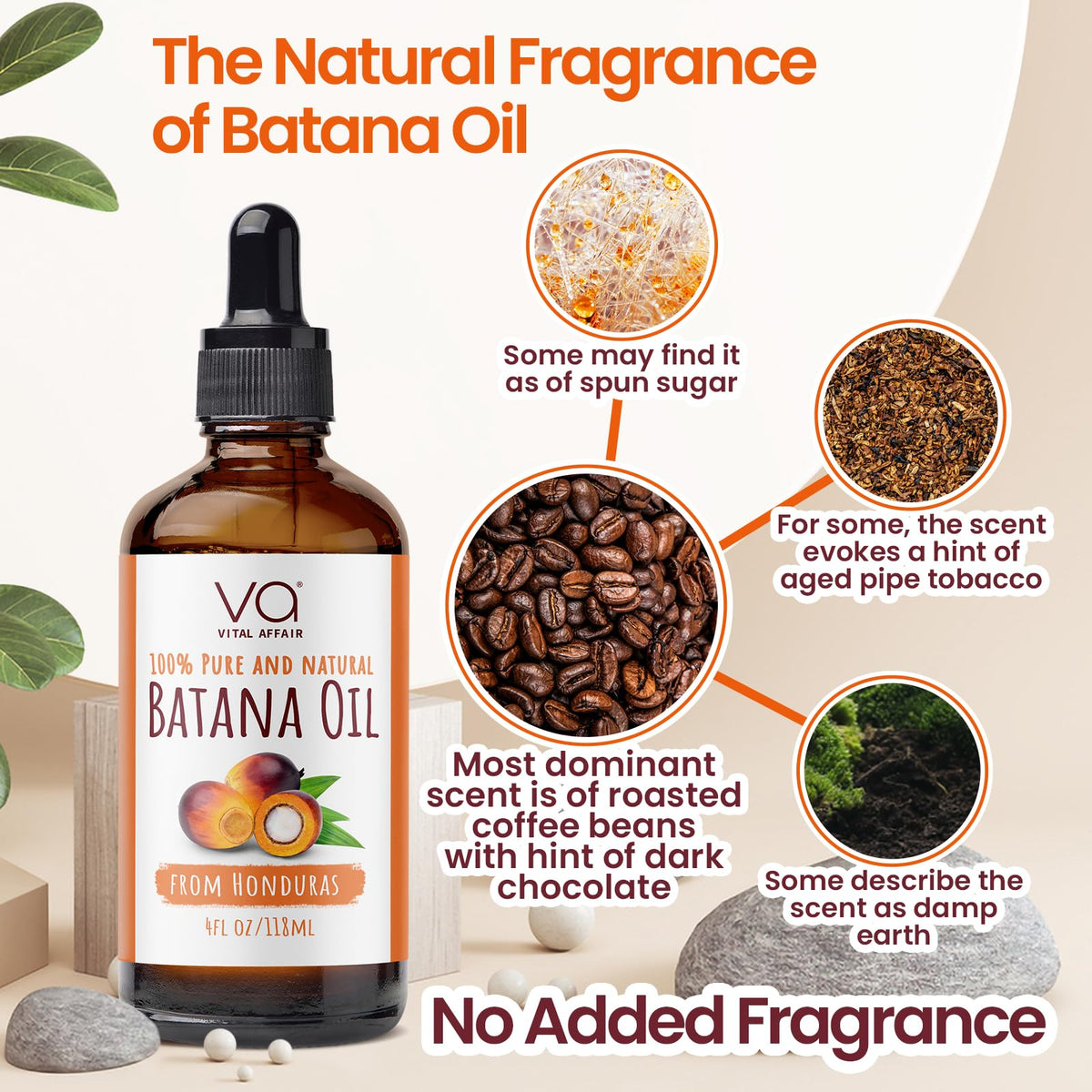 VITAL AFFAIR Batana Hair Growth Oil 4 Fl Oz bottle with dropper