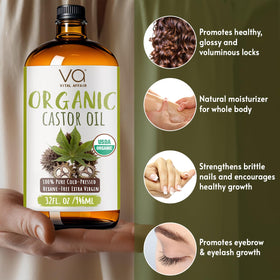 VITAL AFFAIR Organic Castor Oil on a wooden table