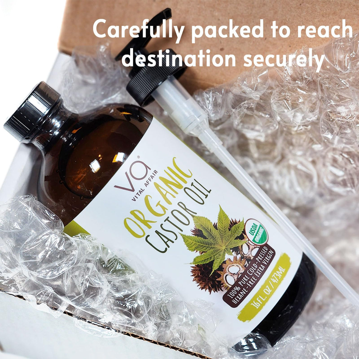 VITAL AFFAIR Organic Castor Oil with beauty products