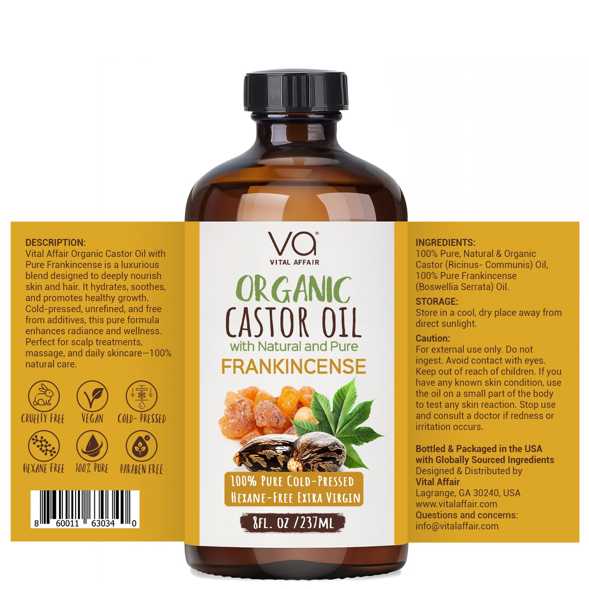 VITAL AFFAIR Organic Castor Oil with Frankincense lifestyle scene