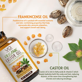 VITAL AFFAIR Organic Castor Oil with Frankincense on a wooden surface
