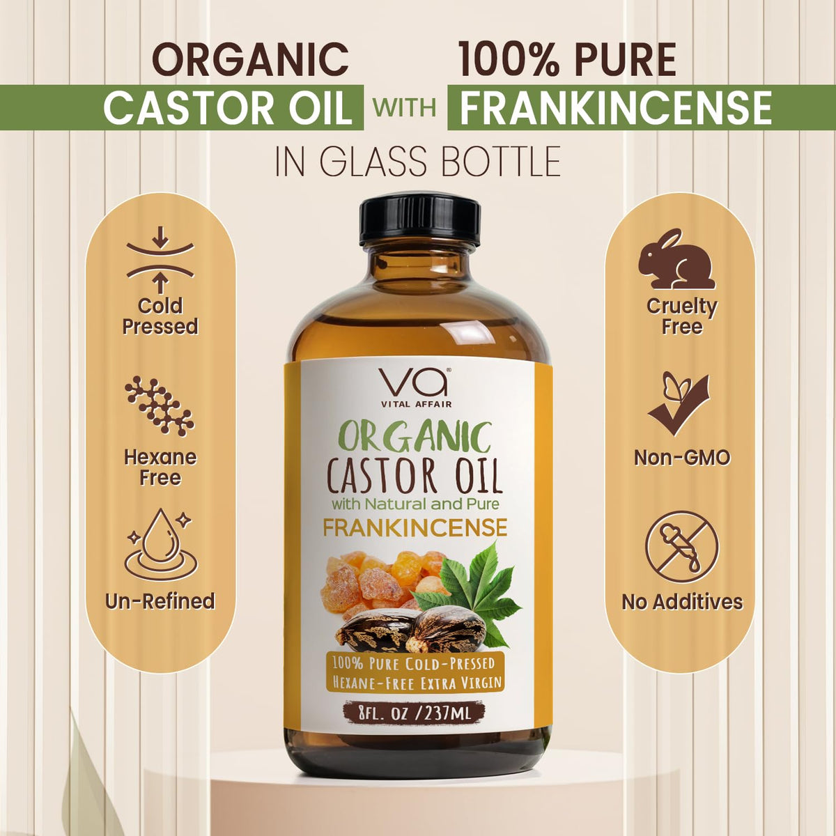 VITAL AFFAIR Organic Castor Oil with Frankincense packaging box