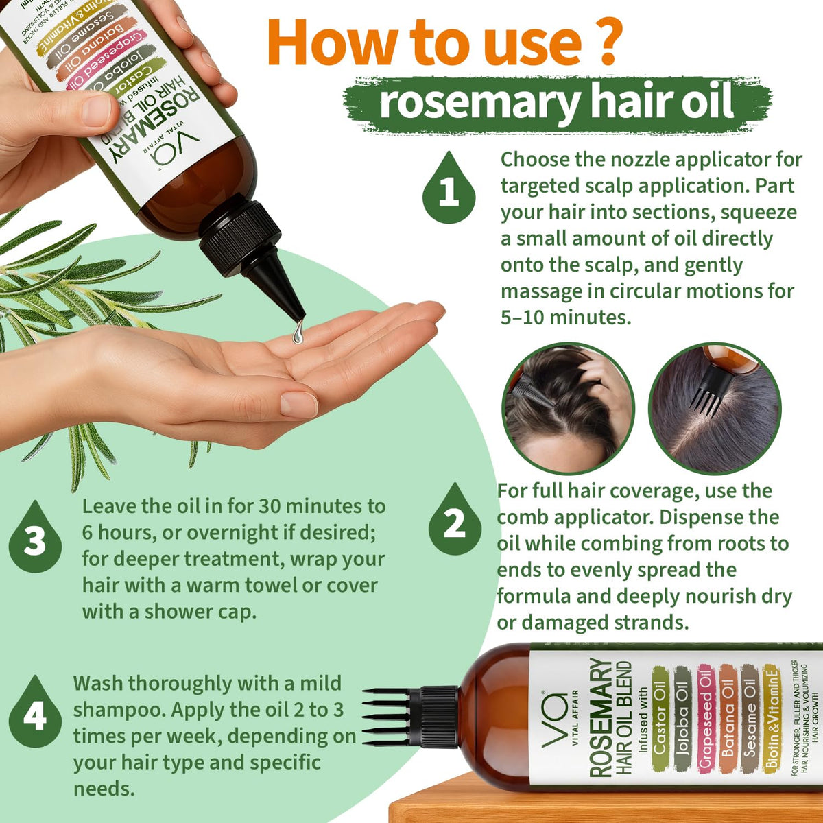VITAL AFFAIR Rosemary Oil for Hair Growth side view